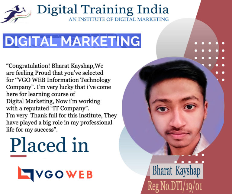 DTI Placed Student Bharat