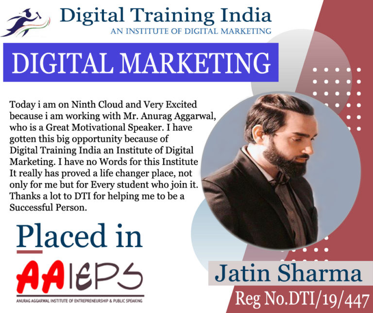 DTI Placed Student Jatin Sharma
