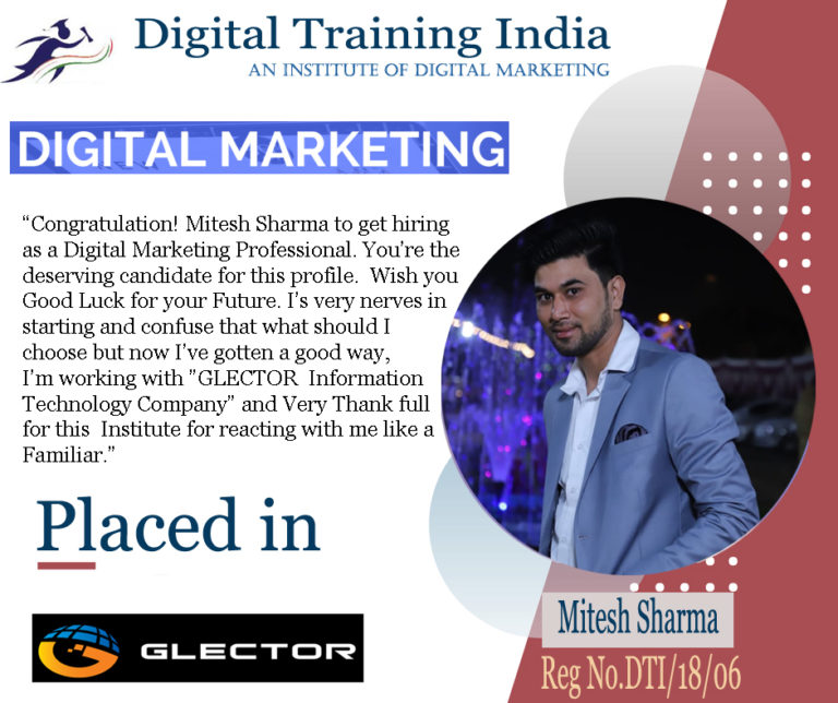 DTI Placed Student Mitesh