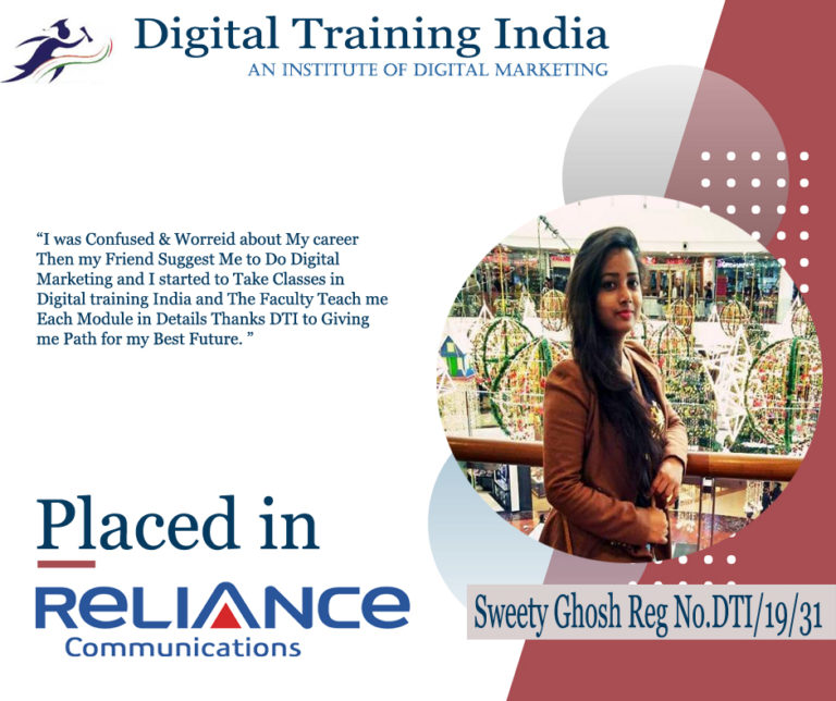 DTI Placed Student Sweety Ghosh